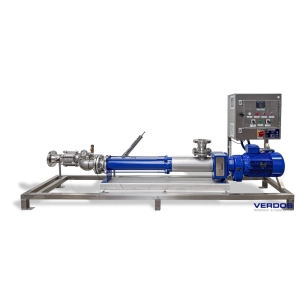 Dosieranlage für Polymere mit Exzenterschneckenpumpe / Polymer dosing system with progressive cavity pump